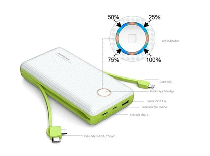 Carregador Portátil Powerbank 20.000 Mah