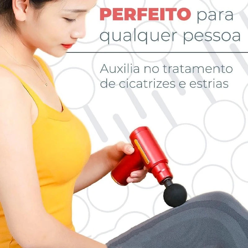 Pistola Massageadora Elétrico Profissional Muscular Recarregável