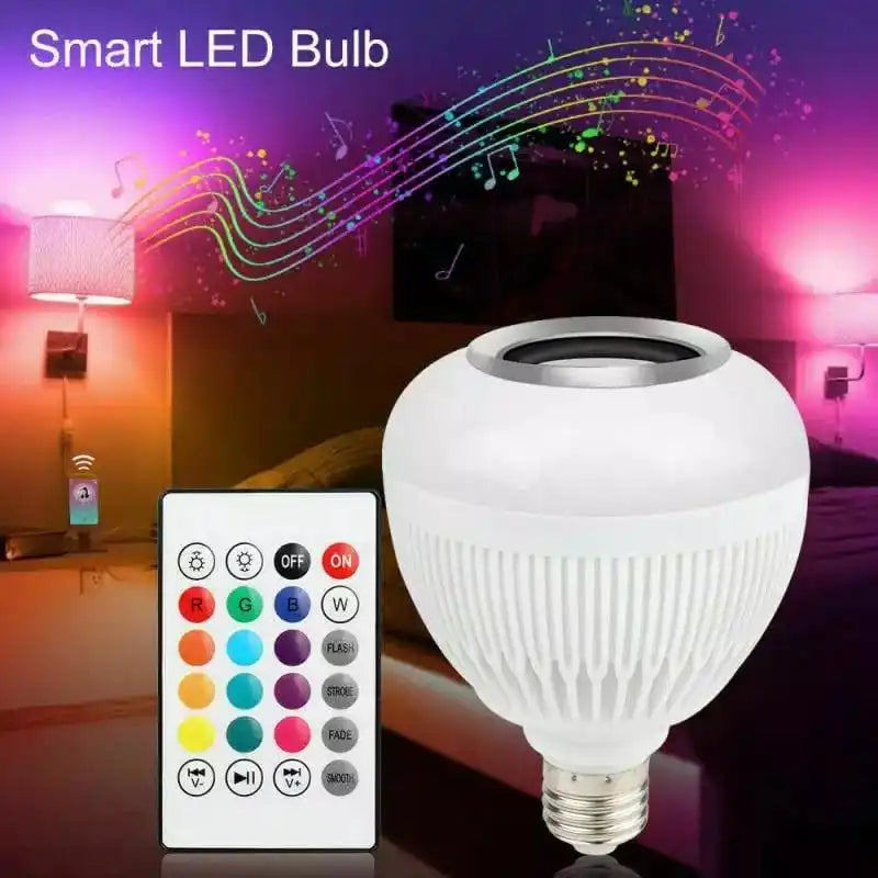 Lâmpada Bluetooth LED Caixa De Som Com Controle Remoto 12W RGB Luz Colorida