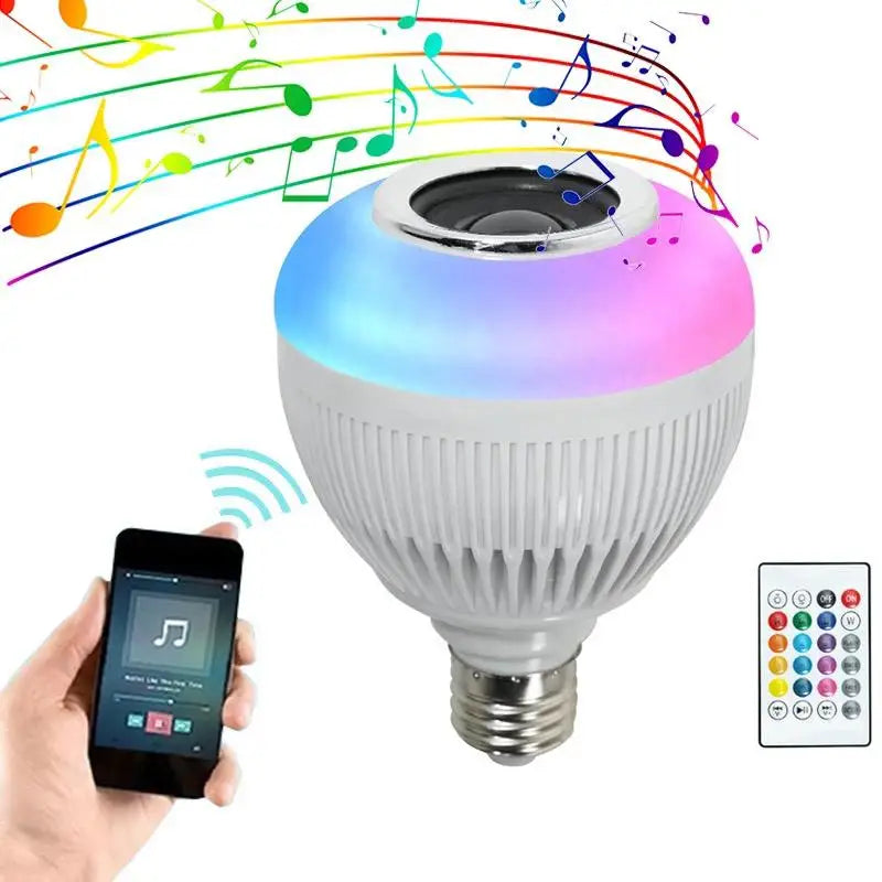 Lâmpada Bluetooth LED Caixa De Som Com Controle Remoto 12W RGB Luz Colorida